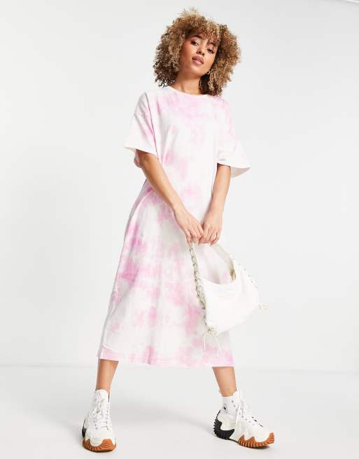 Pink tie dye shop t shirt dress