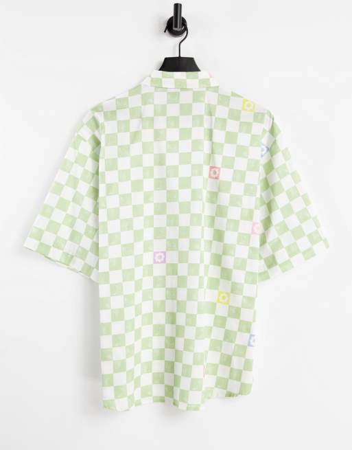 Damson Madder cotton oversized shirt in check co-ord