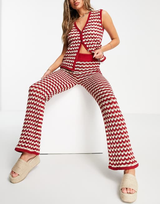 Red and white checkered 2024 pants