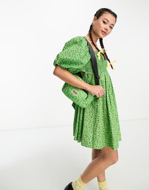 damson madder green dress Damson Madder Kushla Floral-Print Maxi Dress