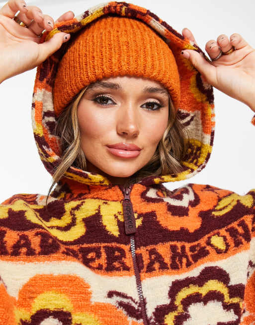 Damson Madder - Fibre - Fleece jack met rits in oranje multi, 2 van 4