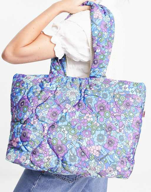 Damson Madder Gewatteerde tote met felle bloemenprint ASOS