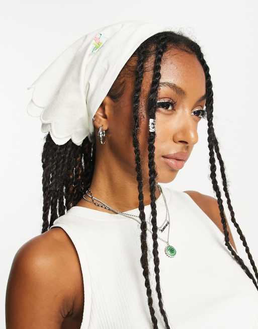 Damson Madder - Hoofddoek van katoen met geborduurd logo