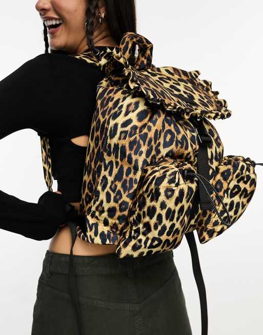 Damson Madder – Leopardmönstrad ryggsäck med volang
