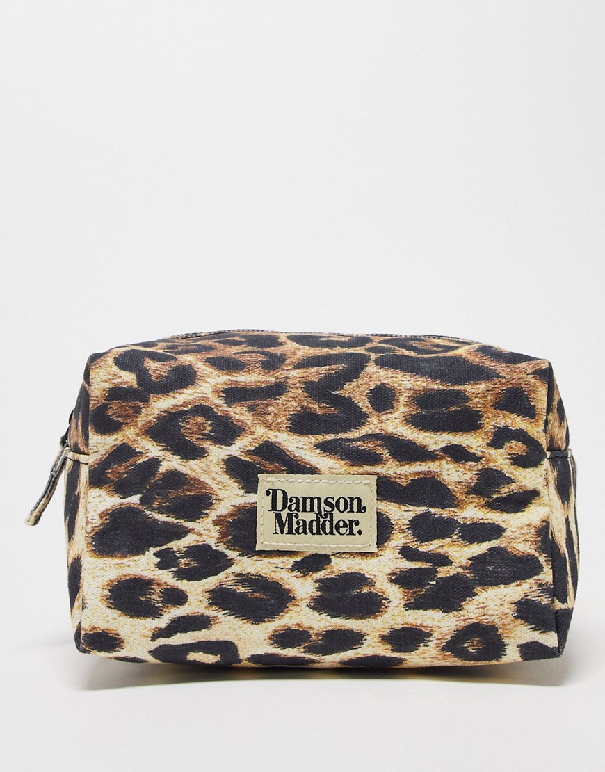 Damson Madder Make Up Bag In Leopard Print-multi