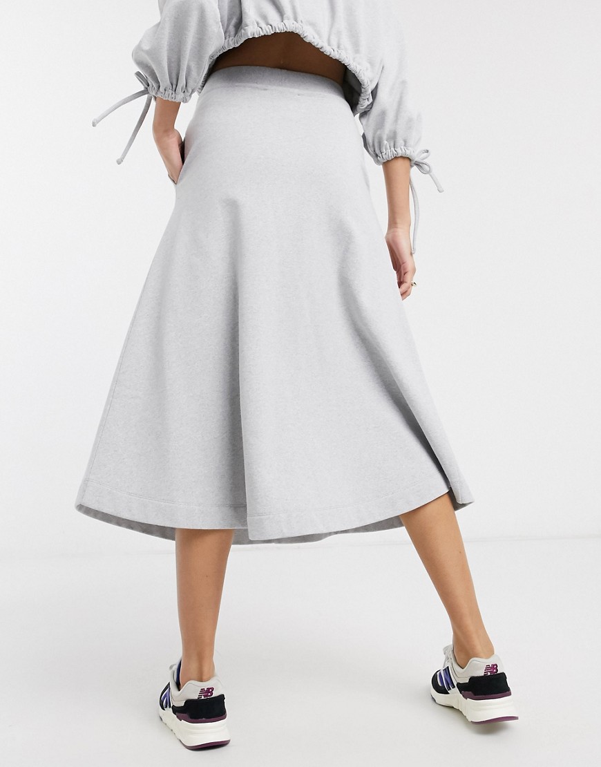 Damson Madder organic cotton extreme a line skirt co-ord-Grey