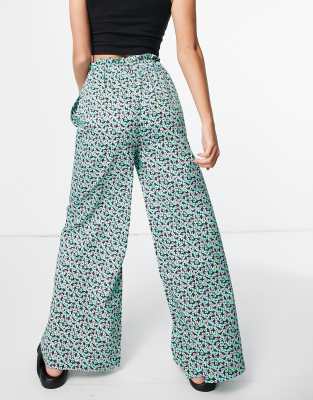 ditsy wide leg trousers