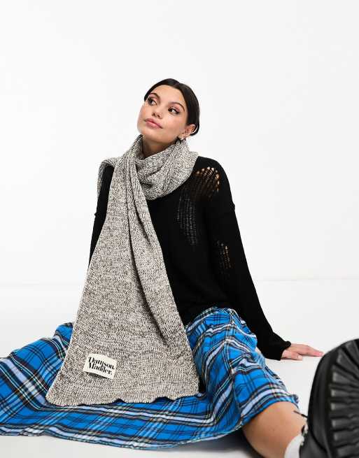 Damson Madder oversized scarf in brown space dye 