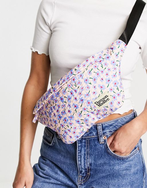 Damson Madder polyester crossbody bum bag in pink floral ditsy print ...