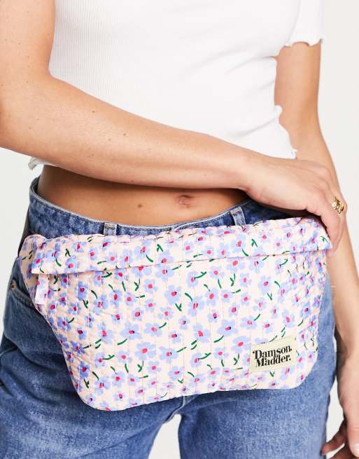 Damson Madder polyester crossbody bum bag in pink floral ditsy print MULTI