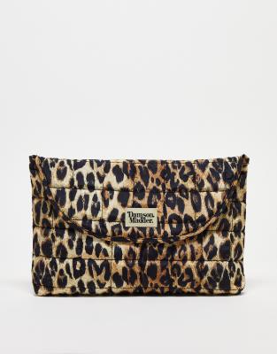 Damson Madder polyester laptop case in leopard print-Multi