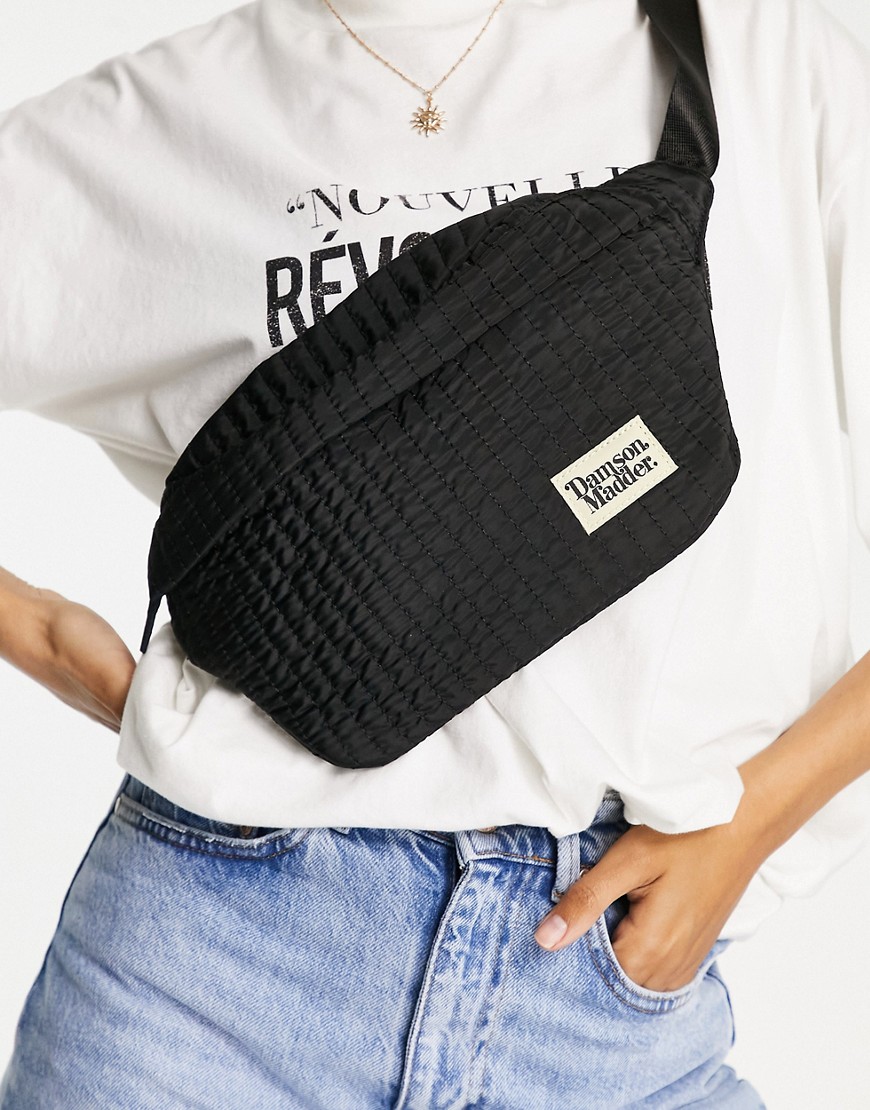 Damson Madder recycled polyester crossbody fanny pack in black