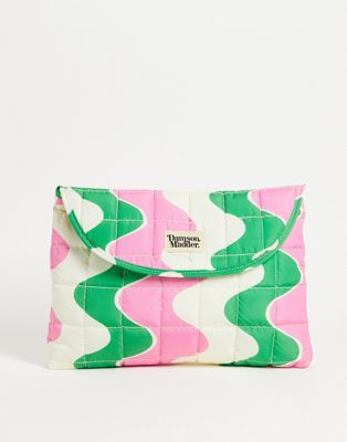 Damson Madder polyester laptop bag in wave print - MULTI