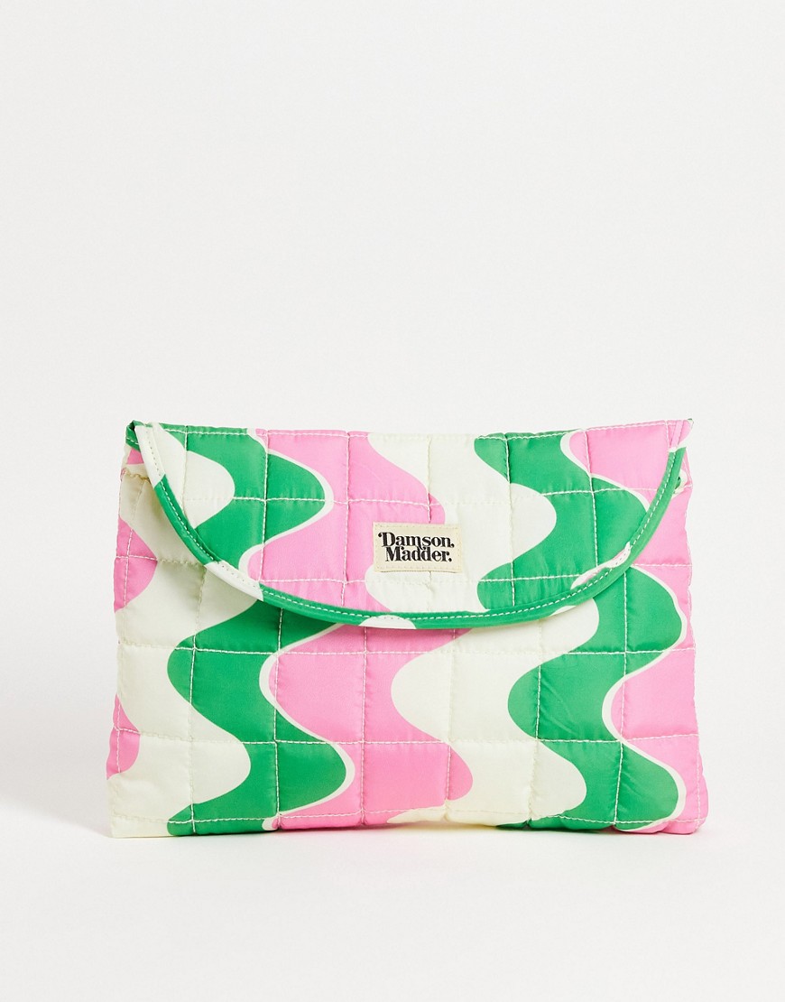 Damson Madder recycled polyester laptop bag in wave print-Multi