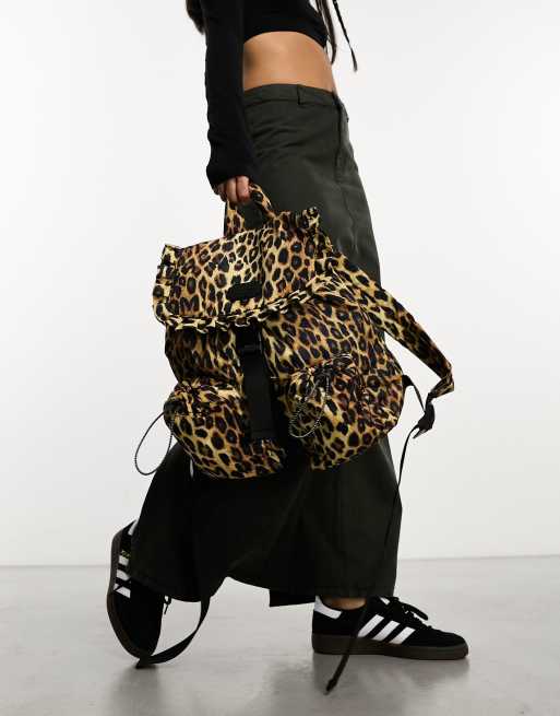 Leopard print backpack river island hot sale