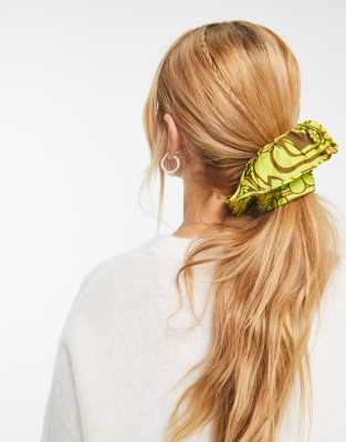 Damson Madder Damson Madder supersize scrunchie in yellow floral print