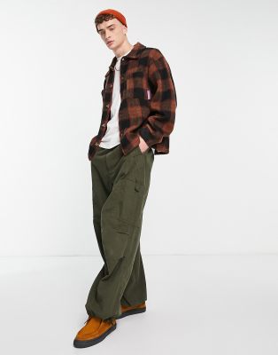 Damson Madder check button through borg shacket co-ord in brown - ASOS Price Checker