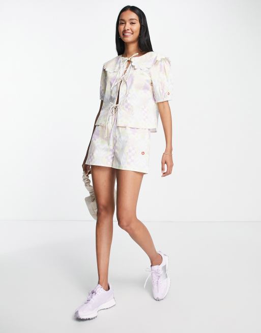 Damson Madder vase print scallop shorts in multi (part of a set), 4 of 4