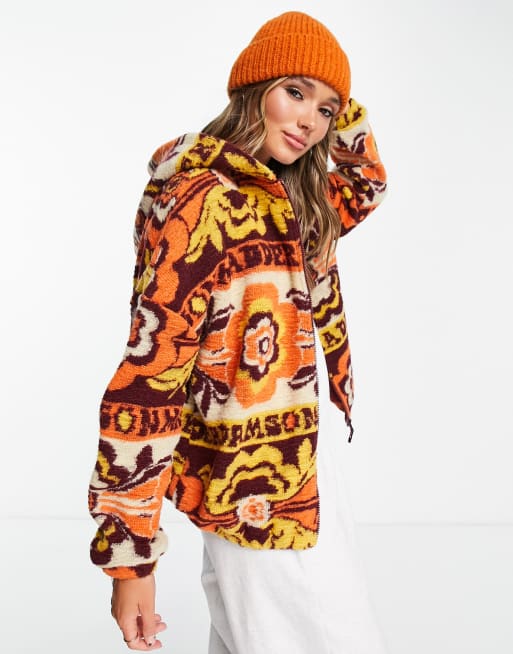 Damson Madder - Veste en polaire à fermeture éclair - Orange multicolore