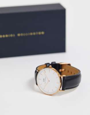 daniel wellington classic black sheffield rose gold