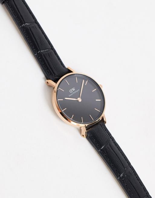 Daniel wellington black outlet and rose gold watch