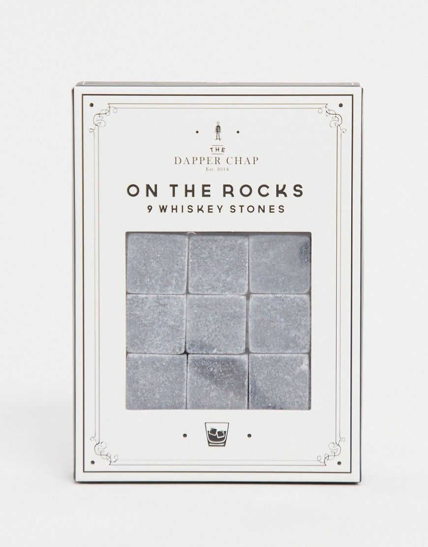 Dapper Chap on the rocks set of 9 whiskey stones-Grey