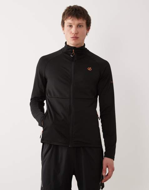 Dare 2b Breathable full zip apex stretch midlayer in black - view 1