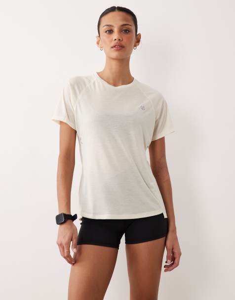 Dare 2b Breathable reflective nimble lightweight t-shirt in almond milk - view 1