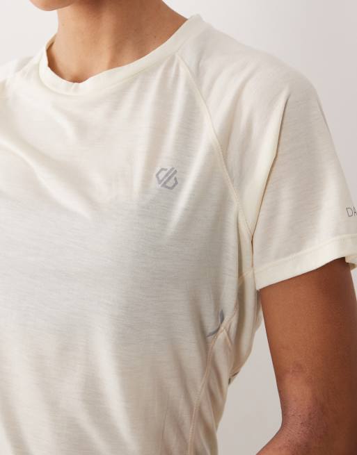 Dare 2b Breathable reflective nimble lightweight t-shirt in almond milk, 4 of 4