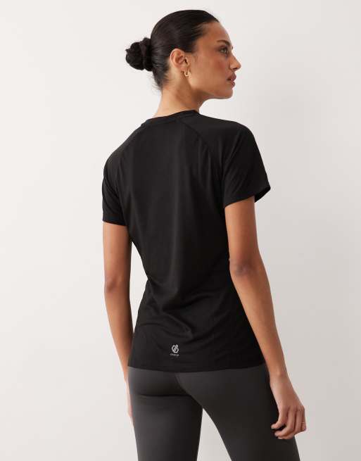 Dare 2b Breathable reflective nimble lightweight t-shirt in black, 2 of 4