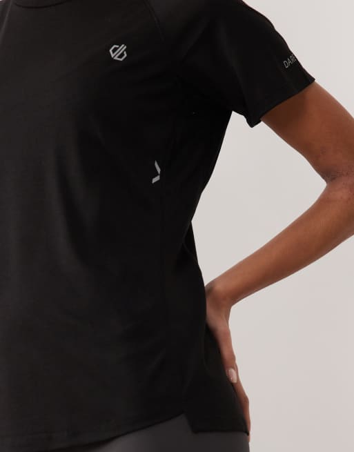 Dare 2b Breathable reflective nimble lightweight t-shirt in black, 4 of 4