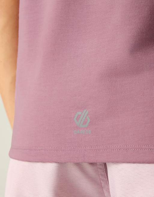 Dare 2b Breathable reflective nimble lightweight t-shirt in dusky orchid, 4 of 4