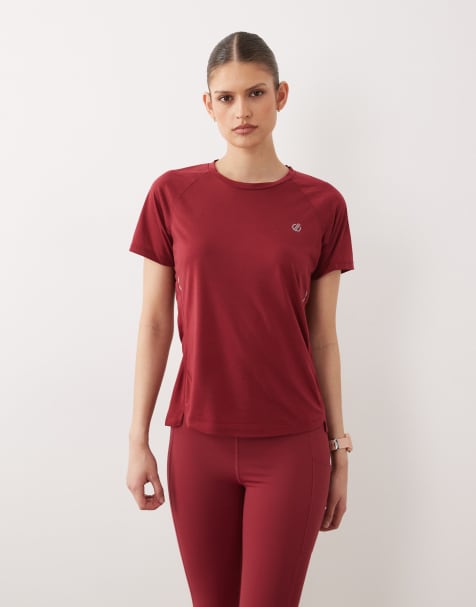 Dare 2b Breathable reflective nimble lightweight t-shirt in tibetan red - view 1