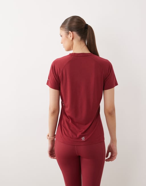 Dare 2b Breathable reflective nimble lightweight t-shirt in tibetan red, 2 of 4