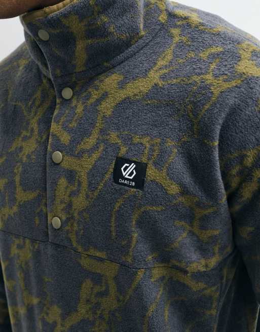 Dare 2b Cosy printed fleece in martini olive cracked print, 4 of 5