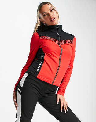 Dare 2b Divinity Core Stretch Mid Layer Funnel Neck Sweat In Red In Red