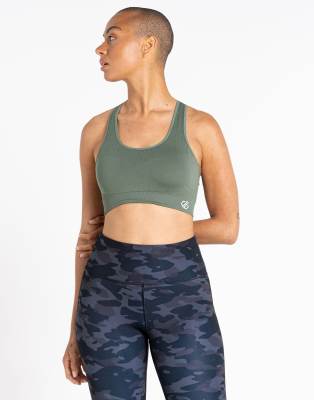 Dare 2b Dont sweat it bra in duck green - ASOS Price Checker