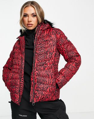 Dare 2b Glamorize II jacket in red leopard print - ASOS Price Checker