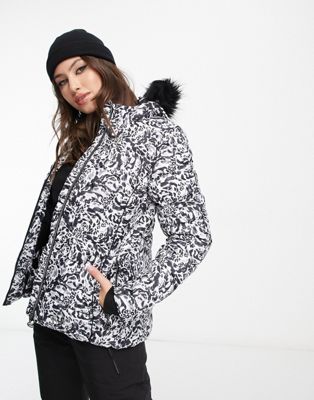 Dare 2b glamorize III ski jacket in monochrome leopard print - ASOS Price Checker