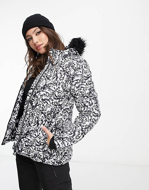 Dare 2b Glamorize III ski jacket in monochrome leopard print