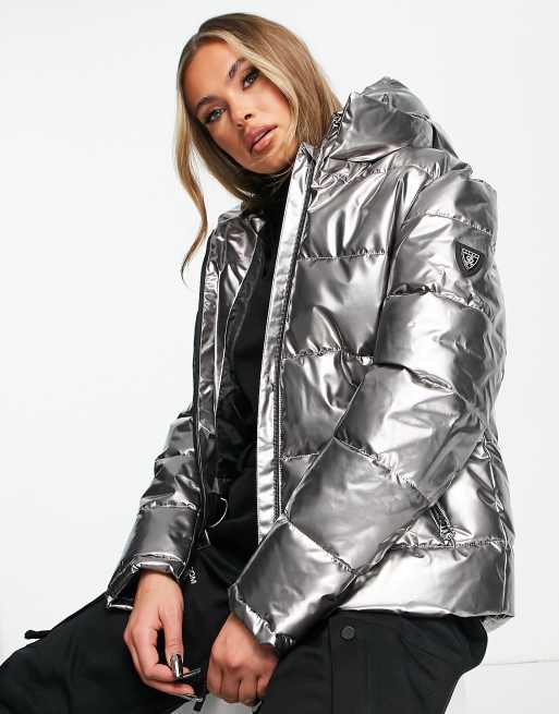 worm talent Krachtig Dare 2b Influence ski jacket in silver | ASOS