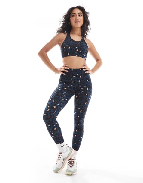 Dare 2b Influential leggings in moonlight denim leopard print - MBLUE - view 1