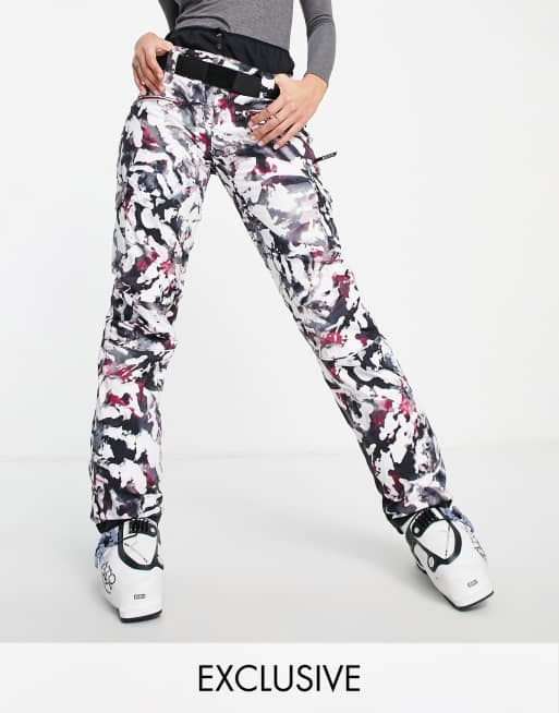 Dare 2b liberty II ski pants in powder pink tempest print