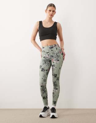 Dare 2b Lightweight squat-proof influential ii leggings in glacier green floral print