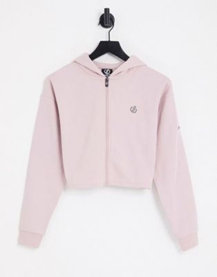 Dare 2b Lounge About co-ord cropped hoodie in pink