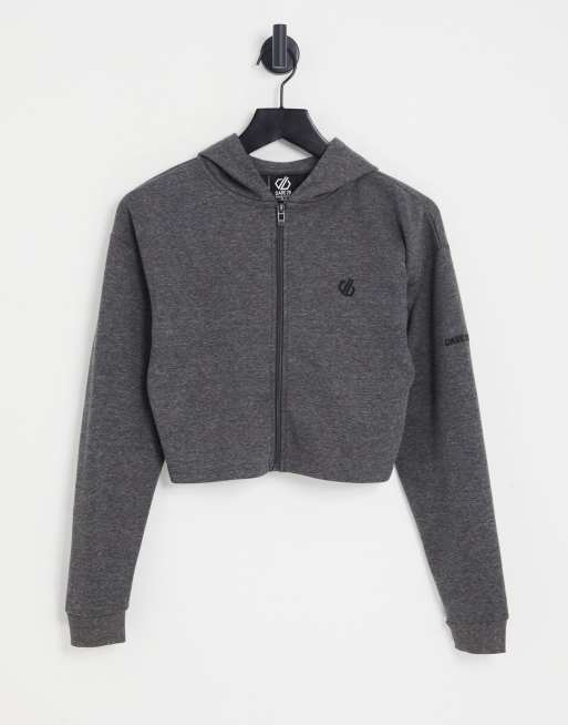 Dare 2b Lounge About cropped hoodie in charcoal grey (part of a set)
