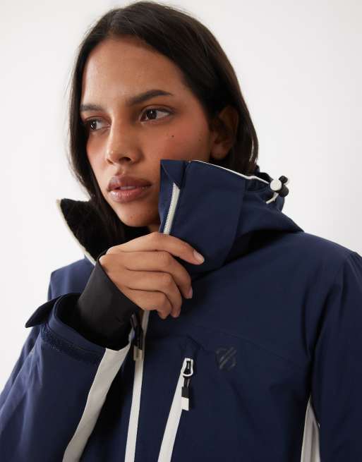 Dare 2b Lumi waterproof insulated jacket in navy egret, 3 of 4