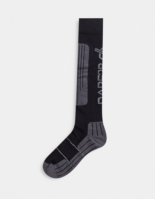 Dare 2b performance ski socks in black & ebony grey