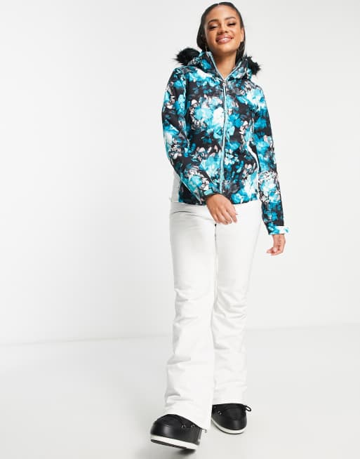 Dare 2b Province printed ski jacket in azure blue ASOS