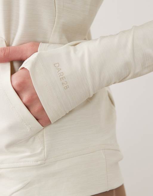 Dare 2b Quick-dry sprint city lightweight hoodie in almond milk, 4 of 4